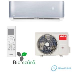   VIVAX R+ DESIGN SILVER Klíma ACP-12CH35AERI+ 3,5 kW Energiahatékony Bio Hepa szűrővel Ezüst színű