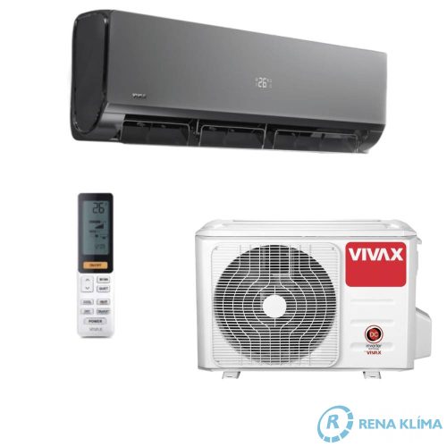 VIVAX W DESIGN GREY MIRROR Klíma ACP-12CH35REWI 3,5 kW Intelligens levegő Nano aqua sterilizálás Whisper Air funkció 